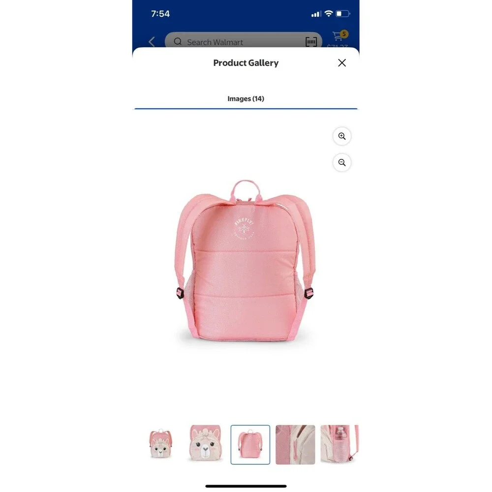 Firefly! Outdoor Gear Izzie the Llama Kid’s Backpack - Pink & Cream, New